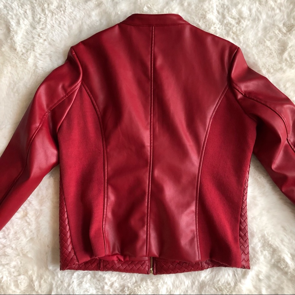 Colleen Lopez Faux Leather Woven Jacket - Picture 7 of 14